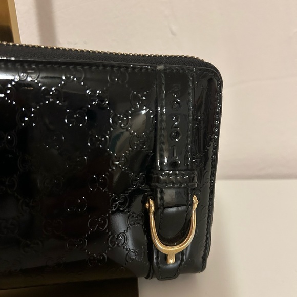 Microssima Gucci Black Patent Leather Wallet - Picture 3 of 12